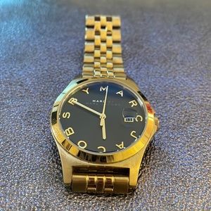 Marc Jacobs black face gold watch